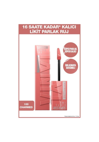 Maybelline New York Super Stay Vinyl Ink Uzun Süre Kalıcı Likit Parlak Ruj 100 Charmed & 35 Cheeky - 2li Set pktsstyvnly10035-9612 Diğer