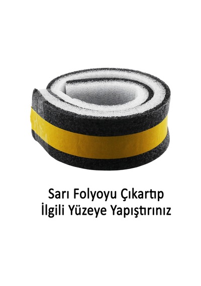 Yapışkanlı Kapı Altı Eşik Süngeri İnce Köpük Soğuk İzolasyon Bandı Fitili 90 Cm Toz Böcek Engelleme 90 CM