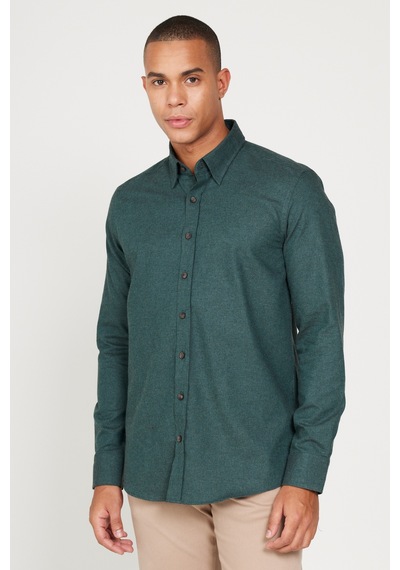 AC&Co / Altınyıldız Classics Erkek Koyu Yesıl Recycle Slim Fit Dar Kesim Gizli Düğmeli Yaka Pamuklu Flanel Oduncu Gömlek Koyu Yeşil AC&Co / Altınyıldız Classics Erkek Koyu Yesıl Recycle Slim Fit Dar Kesim Gizli Düğmeli Yaka Pamuklu Flanel Oduncu Gömlek Koyu Yeşil
