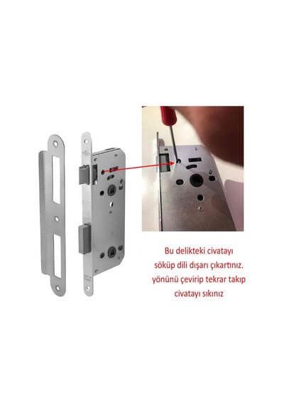 Banyo Wc Sessiz Kapı Gömme Kilidi 45 Mm İç Silindirsiz Barelsiz Dayanıklı Metal Kilit Mekanizma