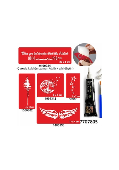 Hint Kınası Ve Şablonla Geçici Dövme Yapma Seti Set 40