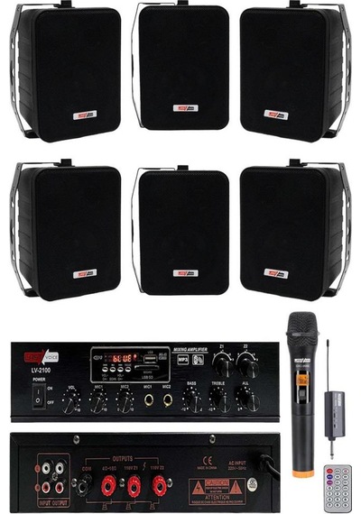 Lastvoice Black Large Plus Paket-5 Hoparlör Ve Anfi Anons Ses Sistemi Seti