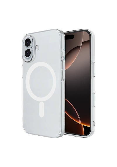 Apple iPhone Uyumlu,16 Plus Kılıf Magneticsafe Şeffaf Silikon - Şeffaf