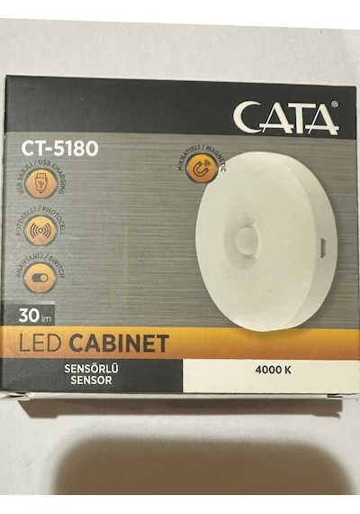 Cata Ct-5180 4000k Günışığı Sensörlü Şarjlı Mıknatıslı Kabin Led Ampul 2 Adet