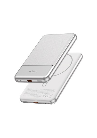 Wiwu Wi-p088 Led Işık Göstergeli Pd 20w Kablosuz Powerbank 5000mah 15w Gümüş Gümüş