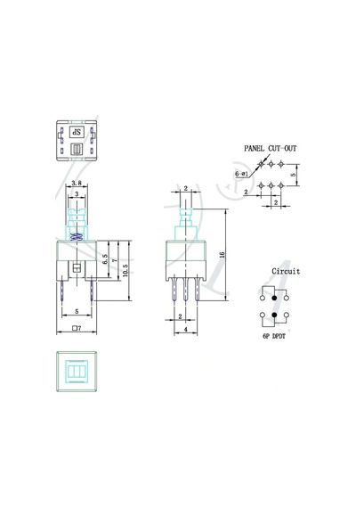 Ic-198 6 Pinli Bacaklı Kalıcılı Yaylı Push Buton 8x8mm