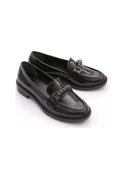 Dgn 2623003 Kadın Tokalı Loafer Ayakkabı Siyah Rugan