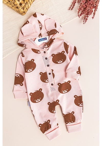 Babymod Ayıcık Desenli Kapüşonlu Kız Bebek Tulum