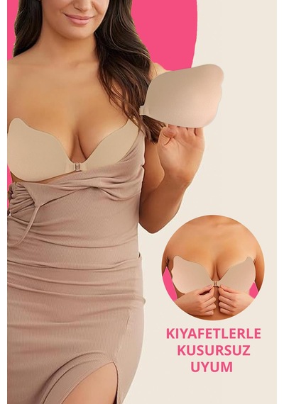 Cottonhill Ten Askısız Straplez Göğüs Dikleştirici Yapışkan Sütyen Ten