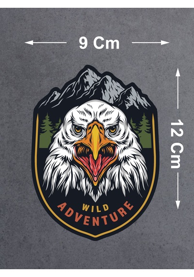 Vahşi Kartal Sticker - Wild Adventure Off Road 4x4 Kamp Sticker - Araba Oto Motosiklet Karavan Cam Sticker - 00051 12x9 Cm