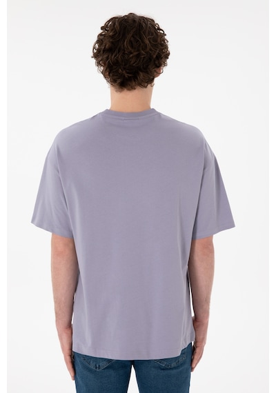 U.S. Polo Assn. Erkek Oversize Fit Bisiklet Yaka Gri Tişört 50305904-VR024