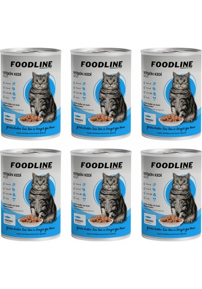 Foodline Somonlu Yetişkin Kedi Konservesi 6 x 400 G