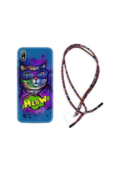 Huawei Y5 2019 Kılıf Rasta Boyun Askılı Super Meow 1715