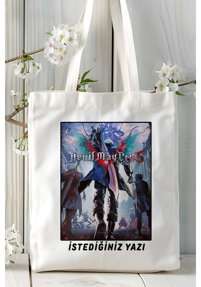 Art Hediye Devil May Cry Oyun Baskılı Omuz Çanta Kişiye Özel Model 4 Çok Renkli