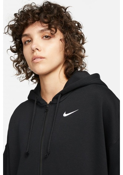 Nike Sportswear Essentials Oversize Fleece Full Zip Hoodie Kadın Geniş Kalıp Kapüşonlu Sweatshirt Siyah Siyah Nike Sportswear Essentials Oversize Fleece Full Zip Hoodie Kadın Geniş Kalıp Kapüşonlu Sweatshirt Siyah Siyah