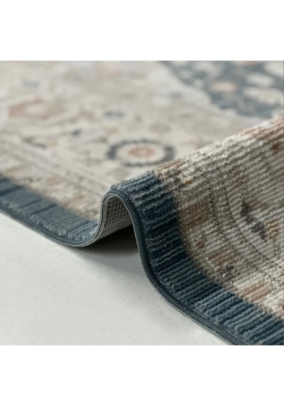 Mariesse Home Antik Serisi Vintage Modern Dokuma Salon Oturma Odası Halısı 403-mavi