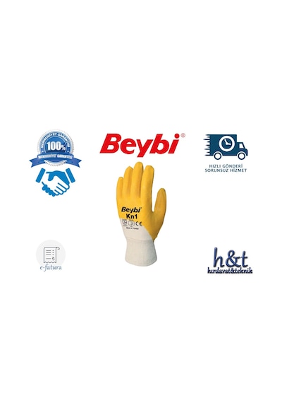 Beybi Elk1 (Kn1) Nitril Kaplama Iş Eldiveni No:10 "60 Çift"