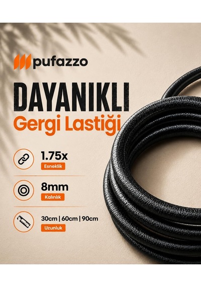 Pufazzo Kancalı Bagaj Gergi Lastiği - Paslanmaz Çelik Çift Kancalı, Motor Ve Bisiklet Sabitleme Lastiği - 3 Adet