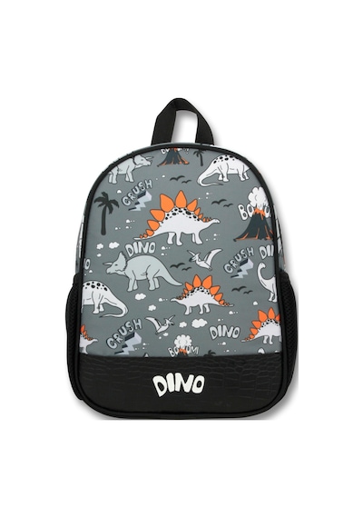 Famebag-ümit Çanta Siyah Gri Dinazor Anaokulu Çantası 3'lü Set