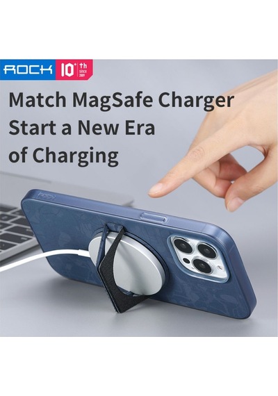 Rock Space Apple Uyumlu iPhone 13 Pro Kılıf Moca Serisi Magsafe Standlı - Mavi Mavi