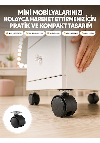Kilitsiz 4 Cm Mobilya Ayağı Tek Adet Pratik Ve Day Mayakk-7-11825 Diğer