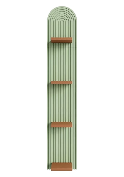 Fibrika Store Vertex Modern Duvar Saksılığı & Dekoratif Bitki Rafı Yeşil Kahverengi