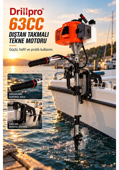 63cc 3 Hp 2 Zamanlı Dıştan Takmalı Benzinli Tekne Motoru