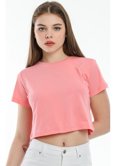 Kadın Crop Örme Tişort Spr21y13 001