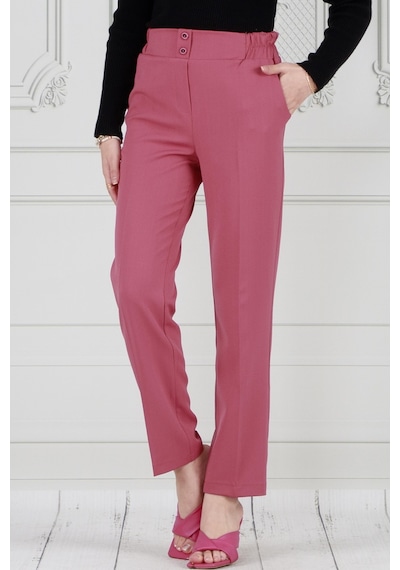 Sevitli Cepli Dar Paça Pantolon-pembe-3734-pembe Pembe