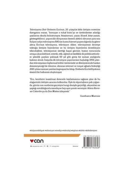 Televizyona Dair - Umberto Eco - Can Yayınları