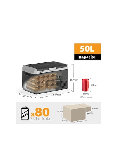 Mcd50d 12/24volt 50 Litre Kompresörlü Outdoor Oto Buzdolabı