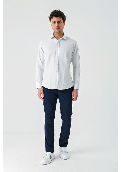 İmza Mavi Uzun Kollu Desenli Armürlü Cepsiz Pamuklu Klasik Slim Fit Dar Kesim Gömlek 1004240189-mavi Mavi İmza Mavi Uzun Kollu Desenli Armürlü Cepsiz Pamuklu Klasik Slim Fit Dar Kesim Gömlek 1004240189-mavi Mavi