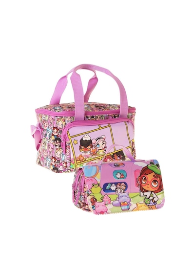 Kaukko Kids Kız Çocuk Nagy Baskılı Pembe Thermo Beslenme Çantası Ve Kalemlik Seti - Setkk-l5334