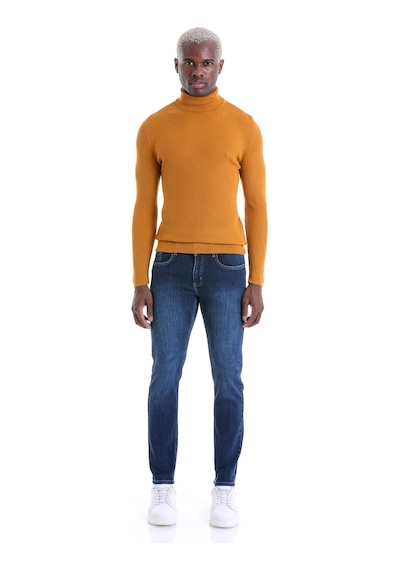 Hatemoğlu Regular Fit Düz Balıkçı Yaka Triko Yün Kazak Hardal Hatemoğlu Regular Fit Düz Balıkçı Yaka Triko Yün Kazak Hardal