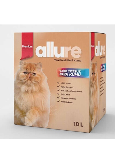 Allure Aktif Karbonlu Tozsuz Topaklaşan Kedi Kumu 10 L