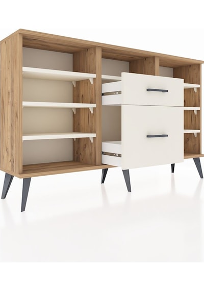 Arges Konsol 7 Raflı 2 Çekmeceli 132x30x83 Çam-aytaşı/aytaşı Aytaşı/aytaşı Arges Konsol 7 Raflı 2 Çekmeceli 132x30x83 Çam-aytaşı/aytaşı Aytaşı/aytaşı