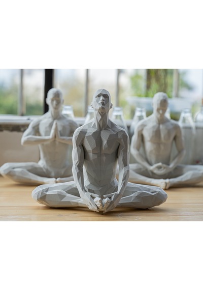 Meditasyon Yapan Adamlar Modern Hediyelik Dekoratif Obje Figür 15 Cm