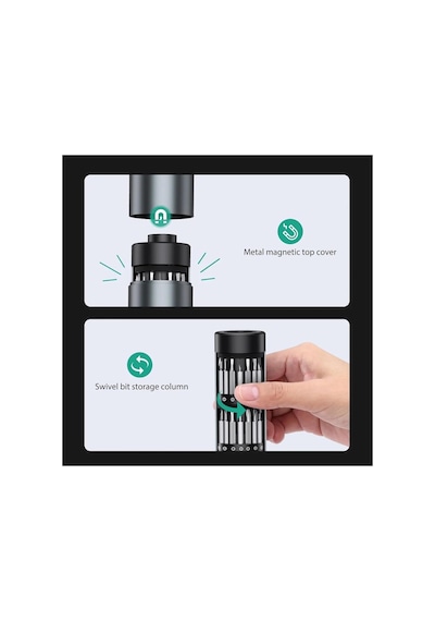 Mini Şarjlı Tornavida Seti Led Işıklı 3 Seviyeli Tork Ayarlı 60 Parça Şarj Edilebilir Hassas Tornavida Seti Dizüstü Bilgisayar/pc/telefon/saat/kamera İçin Alüminyum Manyetik Saklama Kutusu