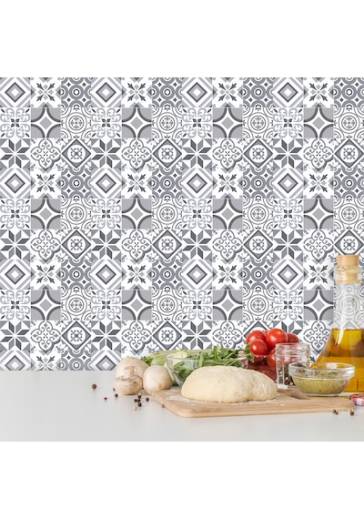 Kendinden Yapışkanlı Fayans Kaplama Pvc Karo Geometri 019 Desen 60x120 Cm 1 Adet 0,72 M2