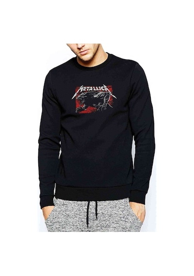 Metallica Germany Post Rock Metal Müzik Baskılı Siyah Erkek Sweat (528988000)