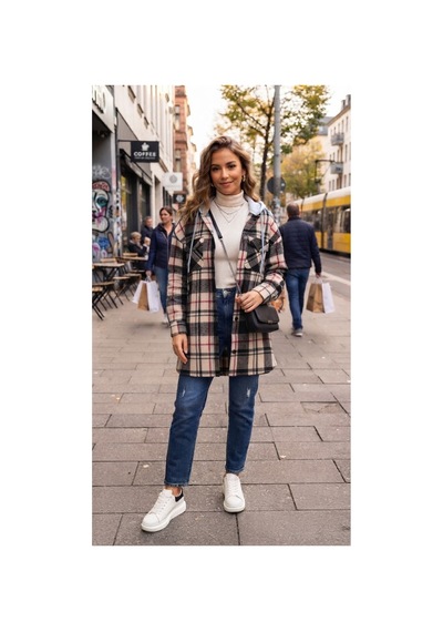 Polologin Butik Bej Ve Siyah Ekose Desenli Kapüşonlu Uzun Oduncu Gömlek / Ceket Shacket Siyah Polologin Butik Bej Ve Siyah Ekose Desenli Kapüşonlu Uzun Oduncu Gömlek / Ceket Shacket Siyah