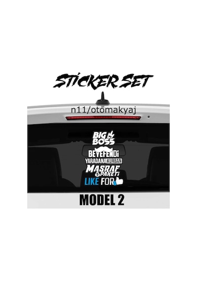 Cam Yazıları Sticker - Arka Cam Yazıları Etiket Sticker Çeşitli