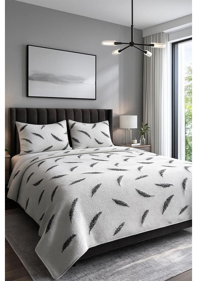 Lifoz 3 Parça Çift Kişilik Yatak Örtüsü 235x250 Cm Beyaz