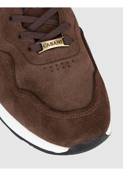 Cabani Erkek Kahverengi Hakiki Süet Deri Sneaker Ayakkabı