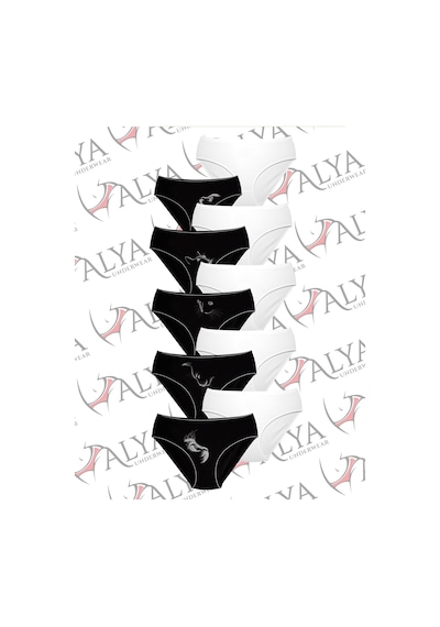 Alya Underwear Kadın Külot Basic Slip Renkli Pamuklu Iç Çamaşırı 10'lu Paket Multicolor-x32 Multicolor - X17
