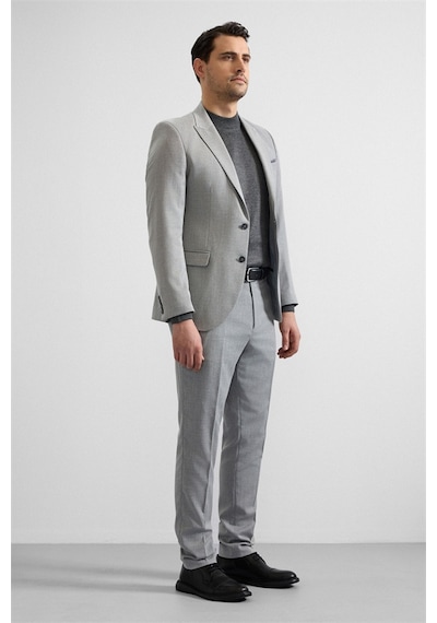 Süvari Gri Slim Sivri Yaka 6 Drop Takım Elbise Tk1020000343-s05 Gri