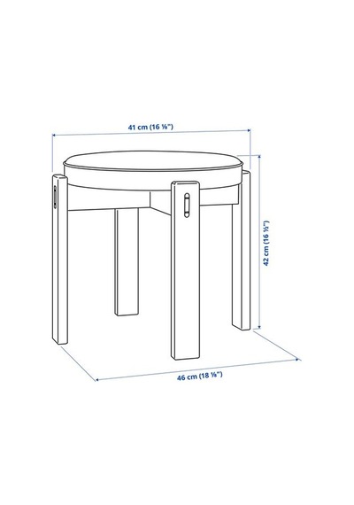 Ikea Holmsjö Ahşap Tabure, Kayın-siyah, 42 Cm