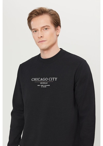AC&Co / Altınyıldız Classics Erkek Sıyah 2 İplik Pamuklu Standart Fit Normal Kesim Bisiklet Yaka Sweatshirt Siyah AC&Co / Altınyıldız Classics Erkek Sıyah 2 İplik Pamuklu Standart Fit Normal Kesim Bisiklet Yaka Sweatshirt Siyah