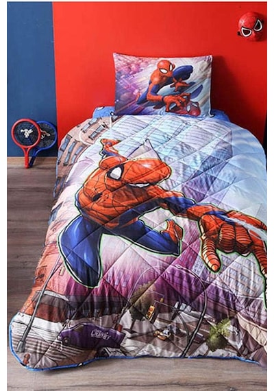 Taç Lisanslı Tek Kişilik Örümcek Adam Spiderman Uyku Seti