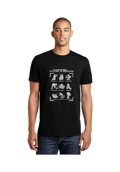 Camerasutra 3 Baskılı Siyah Erkek Tshirt